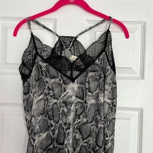 NWT Snakeskin Lace Tank with Adjustable Straps